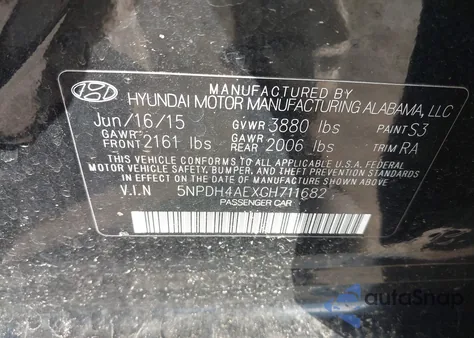 2016 Hyundai Elantra Se z USA, uszkodzony, nr VIN 5NPDH4AEXGH711682